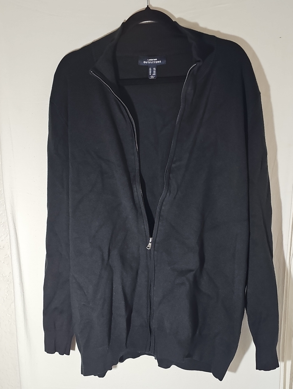 Lands' End Black Lightweight Full-Zip Shirt Jacket